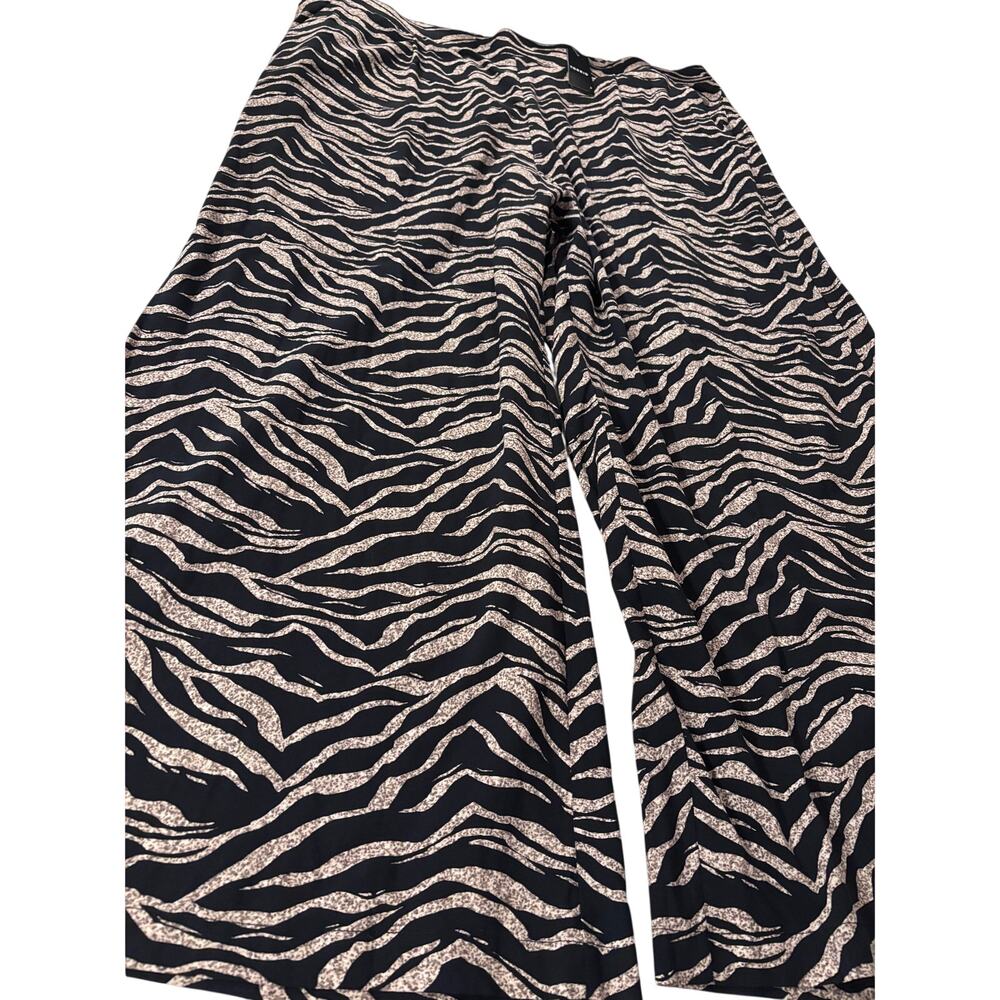 Torrid Dress Pants Zebra Black Gold NEW! Plus Size 4R Wide Leg Elastic Waist